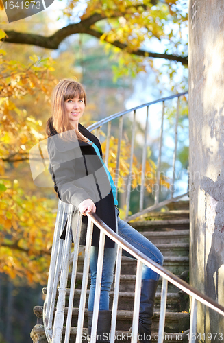 Image of Girl on Tower Stairway