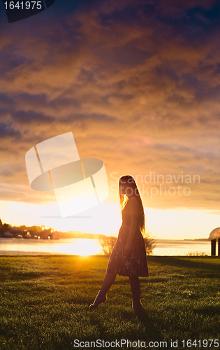 Image of Girl in Sunset