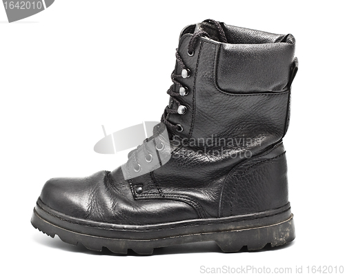 Image of Black Leather Army Boot