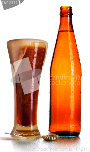 Image of Bottle and Glass of Beer