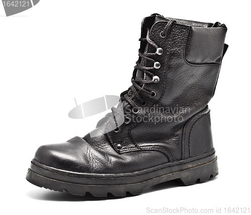 Image of Black Leather Army Boot