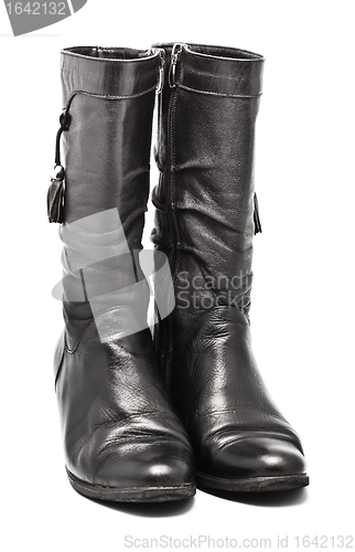 Image of Black Leather Female Boots