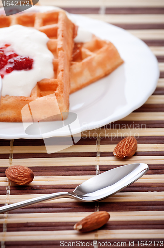 Image of dessert with soft waffle