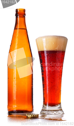 Image of Bottle and Glass of Beer