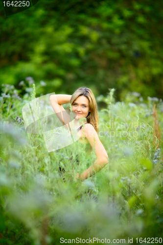 Image of Beautiful Girl in Grass