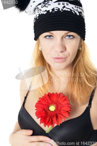 Image of Woman with Flower