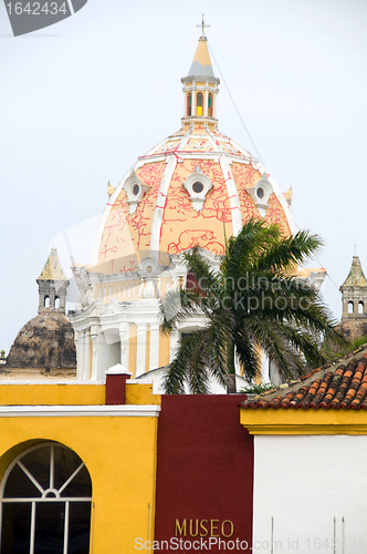 Image of rooftop view Iglesia de Santo Domingo Cartagena Colombia South A