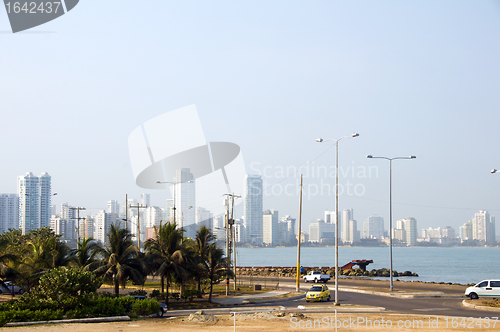 Image of Bocagrande beach architecture Cartagena Colombia South America