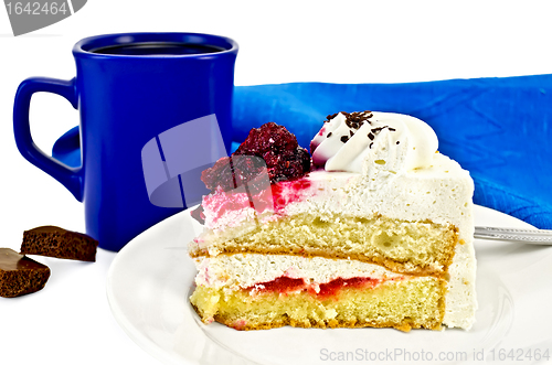 Image of Cake in a bowl with coffee and chocolate