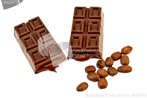 Image of Chocolate with filling and coffee beans