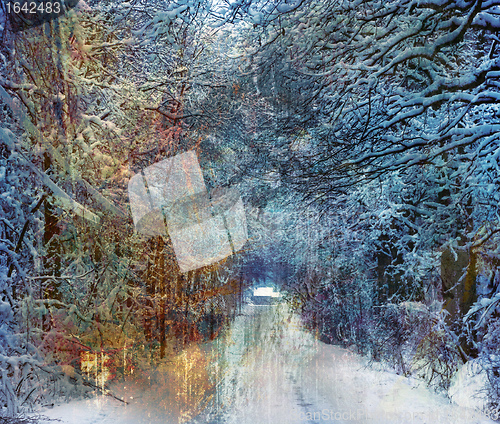 Image of vintage winter road