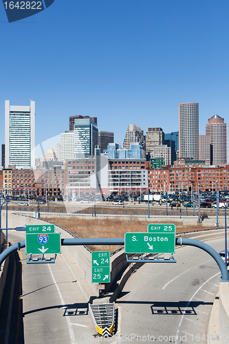 Image of City of Boston with empty interstate junction