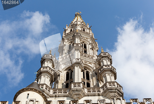 Image of Tower of Brussels City Hall in telephoto shot