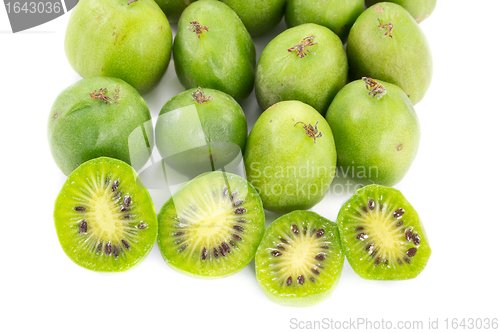 Image of Sliced kiwi berries and some other