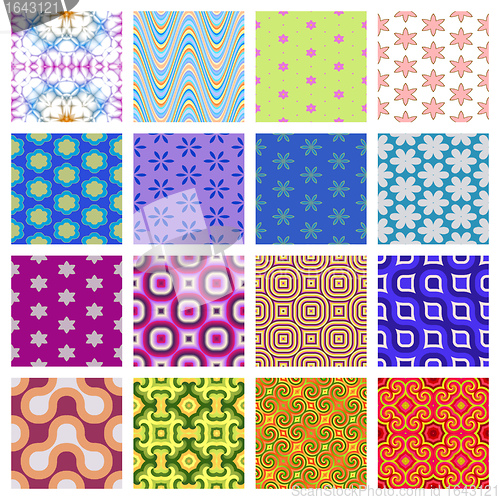 Image of 16 seamless backgrounds