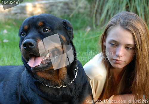 Image of girl and dangerous dog