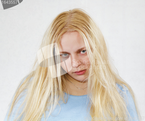 Image of crazy disheveled woman