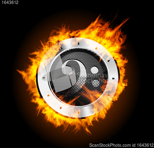Image of Loudspeaker on Fire Isolated