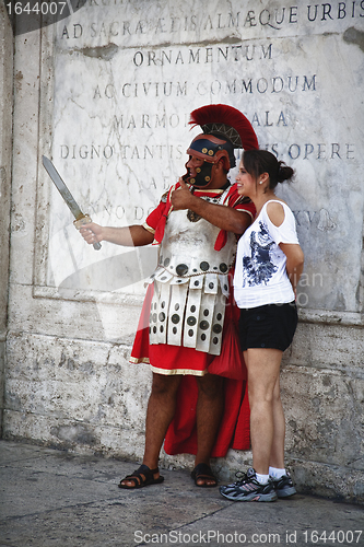 Image of Tourist and soldier