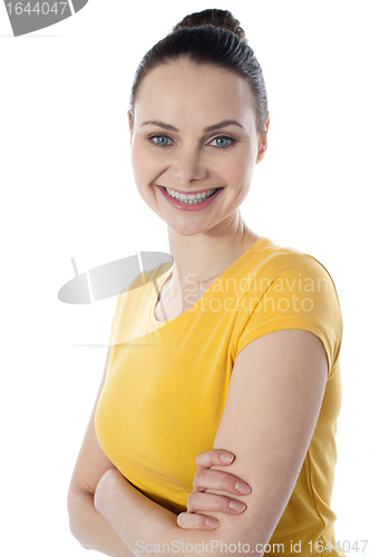 Image of Smiling portrait of a skinny amarican teenager