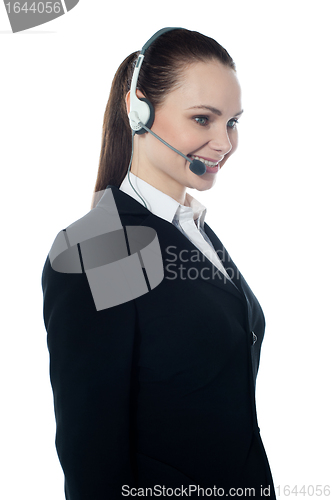 Image of Beautiful help-desk female executive