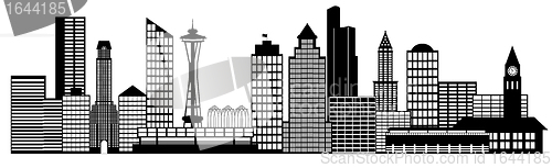 Image of Seattle City Skyline Panorama Clip Art