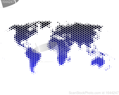 Image of World map in hexagons