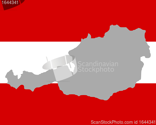 Image of Map and flag of Austria