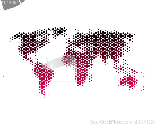 Image of World map in hexagons