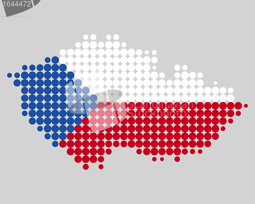 Image of Map and flag of Czech Republic