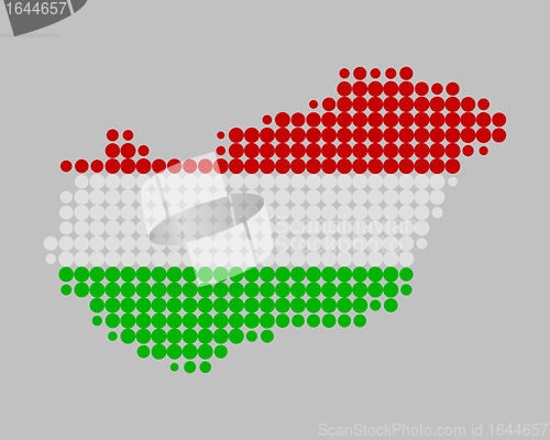 Image of Map and flag of Hungary