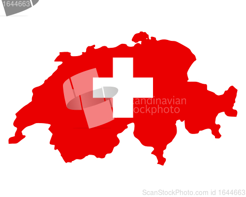 Image of Map and flag of Switzerland