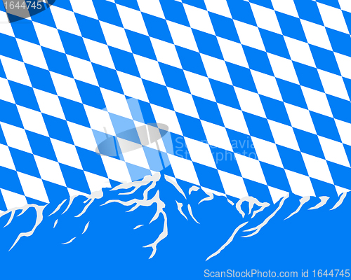 Image of Mountains with flag of Bavaria