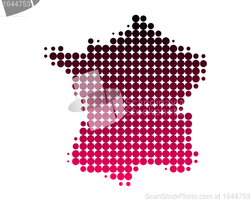 Image of Map of France in dots with purple gradient