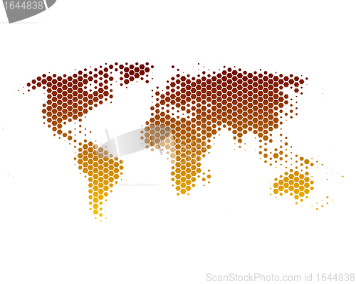 Image of World map in hexagons