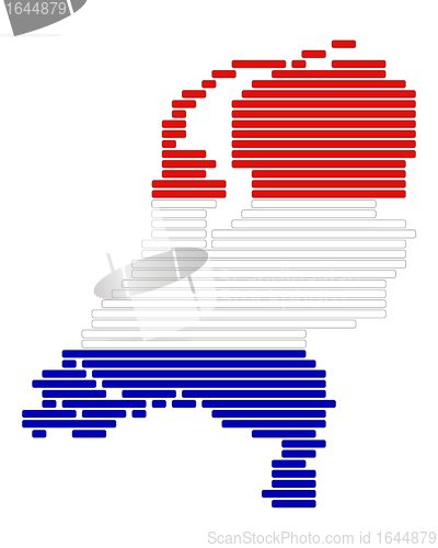 Image of Map and flag of the Netherlands