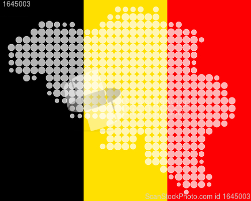 Image of Map and flag of Belgium