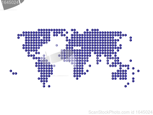 Image of World map with Euro signs