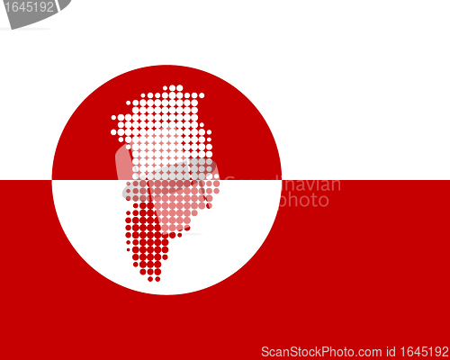 Image of Map and flag of Greenland