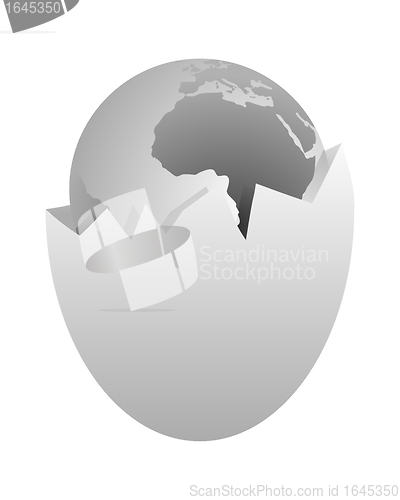 Image of World in egg shell