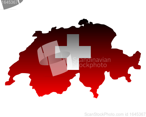 Image of Map and flag of Switzerland