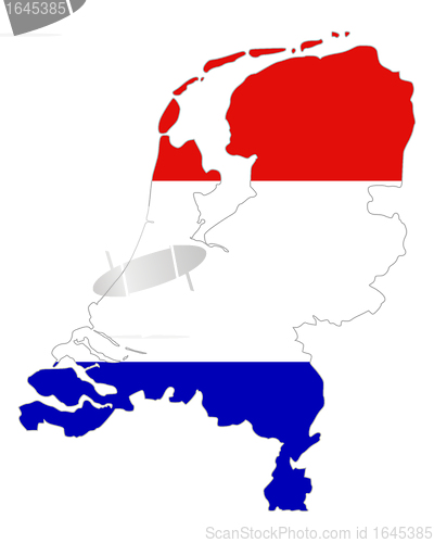Image of Map and flag of the Netherlands