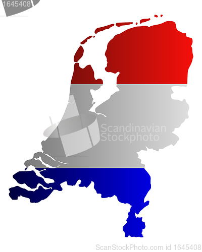 Image of Map and flag of the Netherlands