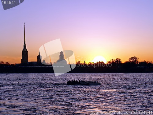 Image of sunset on neva river