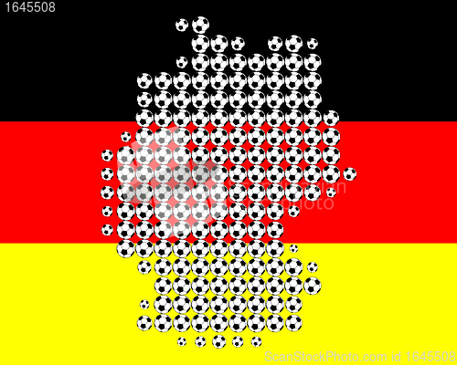 Image of Map of Germany in soccer balls
