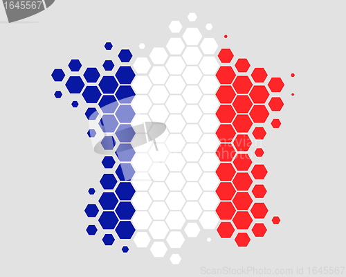 Image of Map and flag of France