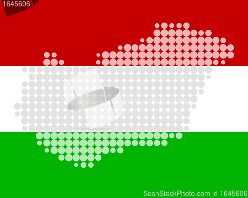 Image of Map and flag of Hungary
