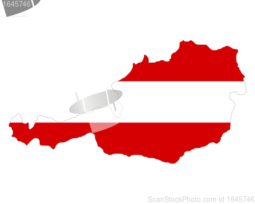 Image of Map and flag of Austria