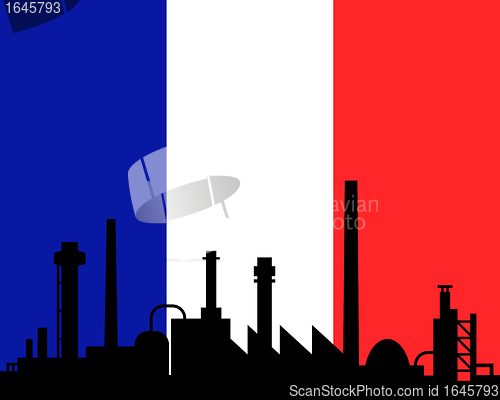 Image of Industry and flag of France