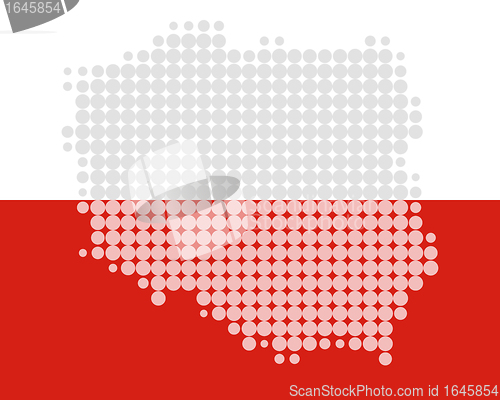 Image of Map and flag of Poland